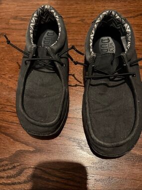 Hey Dude kids Black Slip-On Canvas Loafers